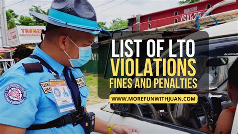 LTO Violations and Penalties in 2023: List of Fines / LTO .